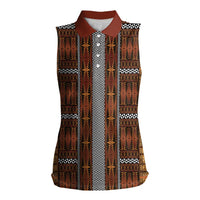 Malo e Lelei Tonga Women Sleeveless Polo Shirt Tongan Ngatu Tapa Cloth - Polynesian Pride