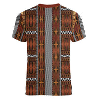 Malo e Lelei Tonga Women V-Neck T-Shirt Tongan Ngatu Tapa Cloth - Polynesian Pride