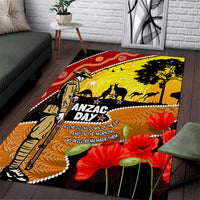 New Zealand And Australia ANZAC Day Area Rug Aboriginal Maori Starring Night Style