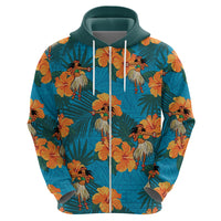 Hawaii Luau Party Zip Hoodie Dancing Girl Tropical Flowers LT14 - Polynesian Pride
