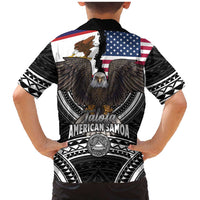 Talofa American Samoa Flag Day Family Matching Mermaid Dress and Hawaiian Shirt Bald Eagle Polynesian Tattoo