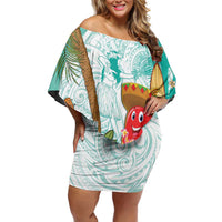 Hawaii Cinco de Mayo Family Matching Off Shoulder Short Dress and Hawaiian Shirt Chili Pepper Hula Girl Tropical Vibes