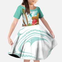 Hawaii Cinco de Mayo Family Matching Short Sleeve Bodycon Dress and Hawaiian Shirt Chili Pepper Hula Girl Tropical Vibes