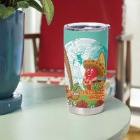 Hawaii Cinco de Mayo Tumbler Cup Chili Pepper Hula Girl Tropical Vibes