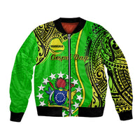 Polynesian Pride Cook Islands Bomber Jacket Mangaia Gospel Day Green Version LT14 Unisex Green - Polynesian Pride