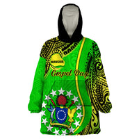 Polynesian Pride Cook Islands Wearable Blanket Hoodie Mangaia Gospel Day Green Version LT14 One Size Green - Polynesian Pride