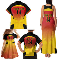 Custom Papua New Guinea Cricket Family Matching Tank Maxi Dress and Hawaiian Shirt 2024 Go PNG