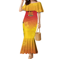 Custom Papua New Guinea Cricket Mermaid Dress 2024 Go PNG LT14 Women Black - Polynesian Pride