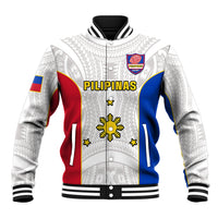 Philippines Rugby Baseball Jacket Pacific Pilipinas Go Tamaraws LT14 Unisex White - Polynesian Pride