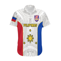 Philippines Rugby Hawaiian Shirt Pacific Pilipinas Go Tamaraws LT14 White - Polynesian Pride