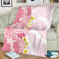 Pink Hawaii Shark Tattoo Blanket Puakenikeni Lei Plumeria Polynesian Pattern