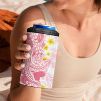 Pink Hawaii Shark Tattoo 4 in 1 Can Cooler Tumbler Puakenikeni Lei Plumeria Polynesian Pattern LT14 - Polynesian Pride