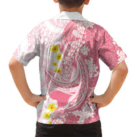 Pink Hawaii Shark Tattoo Family Matching Mermaid Dress and Hawaiian Shirt Puakenikeni Lei Plumeria Polynesian Pattern LT14 - Polynesian Pride