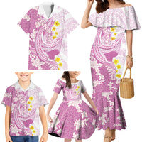 Purple Hawaii Shark Tattoo Family Matching Mermaid Dress and Hawaiian Shirt Puakenikeni Lei Plumeria Polynesian Pattern LT14 - Polynesian Pride
