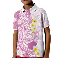 Purple Hawaii Shark Tattoo Kid Polo Shirt Puakenikeni Lei Plumeria Polynesian Pattern LT14 Kid Purple - Polynesian Pride