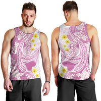Purple Hawaii Shark Tattoo Men Tank Top Puakenikeni Lei Plumeria Polynesian Pattern