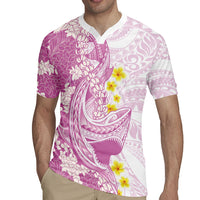 Purple Hawaii Shark Tattoo Rugby Jersey Puakenikeni Lei Plumeria Polynesian Pattern