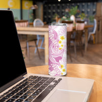 Purple Hawaii Shark Tattoo Skinny Tumbler Puakenikeni Lei Plumeria Polynesian Pattern LT14 - Polynesian Pride