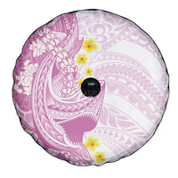 Purple Hawaii Shark Tattoo Spare Tire Cover Puakenikeni Lei Plumeria Polynesian Pattern LT14 - Polynesian Pride