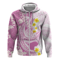 Purple Hawaii Shark Tattoo Zip Hoodie Puakenikeni Lei Plumeria Polynesian Pattern LT14 Zip Hoodie Purple - Polynesian Pride