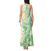Green Hawaii Shark Tattoo Tank Maxi Dress Puakenikeni Lei Plumeria Polynesian Pattern LT14 - Polynesian Pride