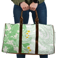 Green Hawaii Shark Tattoo Travel Bag Puakenikeni Lei Plumeria Polynesian Pattern