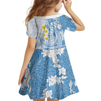 Blue Hawaii Shark Tattoo Family Matching Tank Maxi Dress and Hawaiian Shirt Puakenikeni Lei Plumeria Polynesian Pattern LT14 - Polynesian Pride