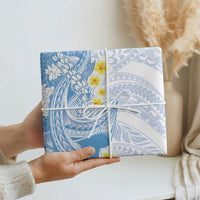 Blue Hawaii Shark Tattoo Wrapping Paper Puakenikeni Lei Plumeria Polynesian Pattern