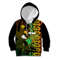 Personalised Paddle Board Hawaii Kid Hoodie Molokai 2 Oahu World Championships Kakau Pattern LT14 Hoodie Black - Polynesian Pride