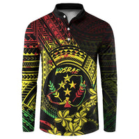 Reggae Kosrae Liberation Day Button Sweatshirt September 8 Polynesian Tattoo - Polynesian Pride