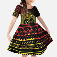 Reggae Kosrae Liberation Day Family Matching Long Sleeve Bodycon Dress and Hawaiian Shirt September 8 Polynesian Tattoo - Polynesian Pride