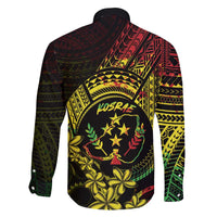 Reggae Kosrae Liberation Day Family Matching Off The Shoulder Long Sleeve Dress and Hawaiian Shirt September 8 Polynesian Tattoo - Polynesian Pride