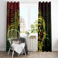 Reggae Kosrae Liberation Day Window Curtain September 8 Polynesian Tattoo - Polynesian Pride