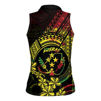 Reggae Kosrae Liberation Day Women Sleeveless Polo Shirt September 8 Polynesian Tattoo - Polynesian Pride