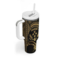 Gold Kosrae Liberation Day Tumbler With Handle September 8 Polynesian Tattoo - Polynesian Pride