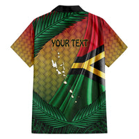 Personalised Long Live Vanuatu Independence Day Family Matching Off Shoulder Short Dress and Hawaiian Shirt 45th Anniversary Woven Pattern - Polynesian Pride