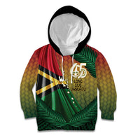 Personalised Long Live Vanuatu Independence Day Kid Hoodie 45th Anniversary Woven Pattern - Polynesian Pride