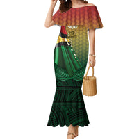 Personalised Long Live Vanuatu Independence Day Mermaid Dress 46th Anniversary Woven Pattern LT14 Women Reggae - Polynesian Pride