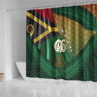 Long Live Vanuatu Independence Day Shower Curtain 46th Anniversary Woven Pattern LT14 - Polynesian Pride
