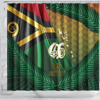Long Live Vanuatu Independence Day Shower Curtain 46th Anniversary Woven Pattern LT14 - Polynesian Pride