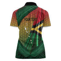 Personalised Long Live Vanuatu Independence Day Women Polo Shirt 45th Anniversary Woven Pattern - Polynesian Pride
