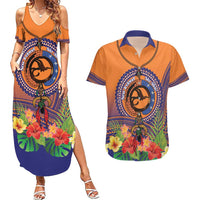 PNG New Ireland Province Couples Matching Summer Maxi Dress and Hawaiian Shirt Niu Ailan Necklace Polynesian Tattoo - Polynesian Pride
