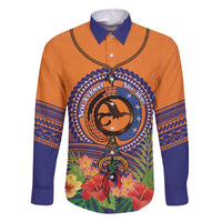 PNG New Ireland Province Family Matching Off The Shoulder Long Sleeve Dress and Hawaiian Shirt Niu Ailan Necklace Polynesian Tattoo - Polynesian Pride