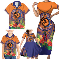 PNG New Ireland Province Family Matching Short Sleeve Bodycon Dress and Hawaiian Shirt Niu Ailan Necklace Polynesian Tattoo - Polynesian Pride
