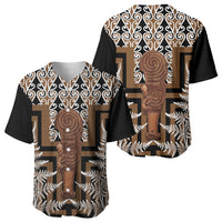 Wahaika New Zealand Baseball Jersey Maori Weapon Kowhaiwhai Fern Poutama Motifs