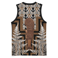 Wahaika New Zealand Basketball Jersey Maori Weapon Kowhaiwhai Fern Poutama Motifs LT14 - Polynesian Pride