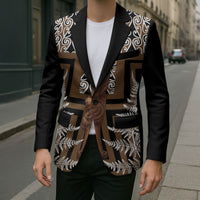 Wahaika New Zealand Blazer Maori Weapon Kowhaiwhai Fern Poutama Motifs