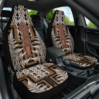 Wahaika New Zealand Car Seat Cover Maori Weapon Kowhaiwhai Fern Poutama Motifs LT14 One Size Brown - Polynesian Pride