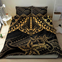 Black and Gold Polynesia Bedding Set Plumeria Tattoo With Polynesian Pattern LT14 - Polynesian Pride
