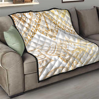 White and Gold Polynesia Quilt Plumeria Tattoo With Polynesian Pattern LT14 - Polynesian Pride
